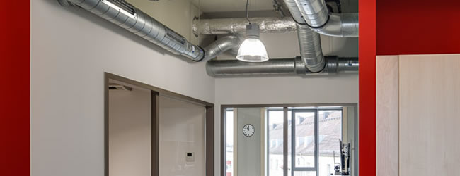 Exposed Ducting in Dresden used to Architectural Effect